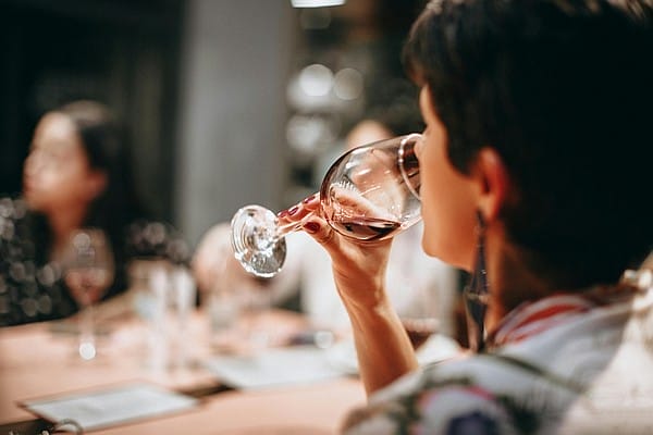 mother drinking wine